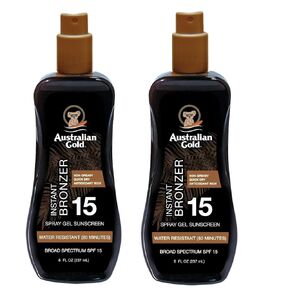 Australian Gold SPF 15 Lotion Bronzer, Twin Pack, 8 FL Oz (Pack of 2)