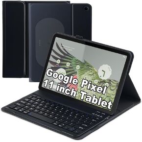 Case Keyboard for Pixel Tablet 11 inch, Bluetooth Detachable Keypad with Pencil Holder Portable Magnetic Protective Cover with Charging Speaker Docking Hole for 2023 Google Pixel Tablet
