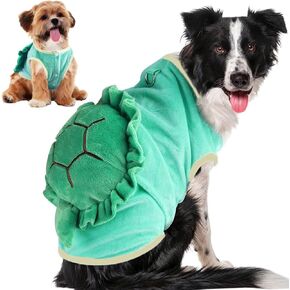 Pet Turtle Costumes Dog Halloween Costume Funny Tortoise Cosplay Outfit Puppy Winter Vest Warm Sweater Coat for Small Medium Large Dogs Cats Cats (Large)