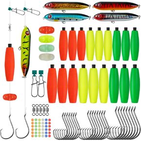Catfishing Tackle Making Kit Catfish Rig Accessories, 110/148pcs Santee Rig Catfishing Tackle with Catfish Floats Catfish Rattles Peg Floats Hooks Swivels Sinker Slides Catfishing Equipment in Kuwait