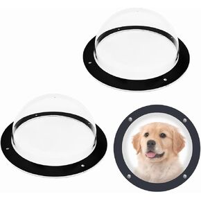 2PCS Dog Fence Window Clear View Dome Pet Peek Window 12.4" Clear Pet Dome Playground Doggie Fence Window