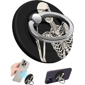 Phone Ring Holder Compatible with MagSafe - Magnetic Phone Grip for Women Cute Removable Finger Ring Grip Stand Adjustable Accessories for iPhone 16 15 14 13 Pro Max Plus, Sun Moon