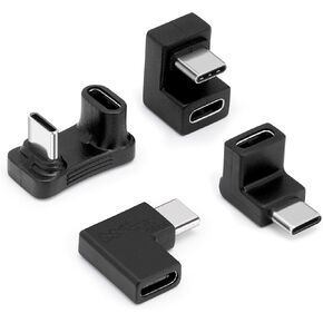 BORLTER CLAMP USB C 180 Degree Adapter 4Pack, USB C U Shape Adapter, 180 Degree Angled USB 3.1 Type C Male to Female U Shape Extension Adapter for Laptop,iPad and USB-C Phone