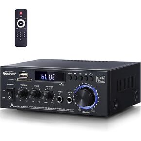 AK45Pro Stereo Receivers Amplifier Home Audio with Bluetooth 5.3, 2.0 Channel Power Amplifier for Home Stereo Syetem with RCA,SD,FM,USB, MIC in,Stereo Amplifier for Passive Speaker