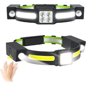 مصباح أمامي LED فائق الخفة من AlpsWolf، عبوة واحدة قابلة لإعادة الشحن مع مصباح أمامي أبيض وأحمر، مصباح رأس مقاوم للماء ومستشعر للحركة، عالي الأداء لتخييم الصيد والبيئة المظلمة in Kuwait