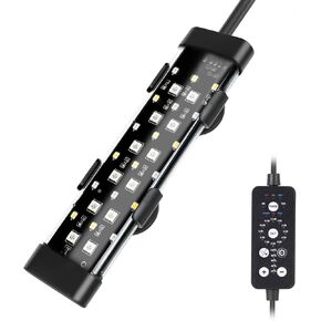 hygger Submersible LED Aquarium Light, 14W 15 in 24/7 Mode Fish Tank Light with 5 Rows Beads, withTimer 9 Colors and Adjustable Brightness, Full Spectrum IP68 Waterproof Light for Fish Tank 16-27 inch