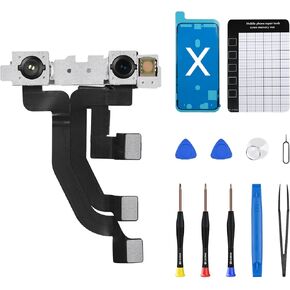 for iPhone X Front Camera Replacement Repair Kit 7MP 5.8" for iPhone 10 OEM Facing Lens Module Part Structured Light Receiver Transmitter Connector Replace Fix Tools for A1865 A1901 A1902