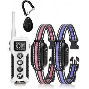 No Shock Dog Training Collar 2 Dogs, Dog Vibration Collar with Controller 3300Ft, No Shock Vibrating Dog Collar, Vibration Collar for Small Puppy Medium Dogs - No Prongs