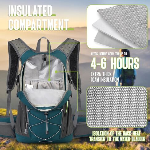 N NEVO RHINO Hydration Backpack, 18L Hiking Backpack with 3L Water Bladder | Multipurpose Water Backpack High Flow Bite, Insulated Hydration Pack Ideal for Hiking and Cycling in Kuwait