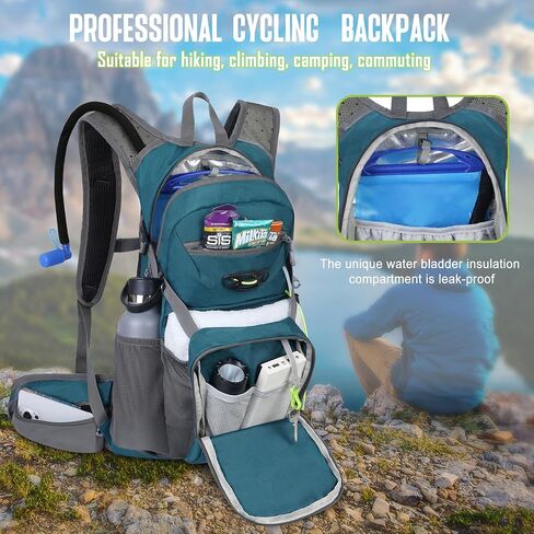 N NEVO RHINO Hydration Backpack, 18L Hiking Backpack with 3L Water Bladder | Multipurpose Water Backpack High Flow Bite, Insulated Hydration Pack Ideal for Hiking and Cycling in Kuwait