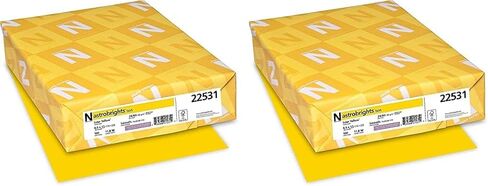ورق Neenah Wausau 22531 Astrobrights الملون ، 21.5 سم × 27.9 سم، 29 كجم / 89 جرامًا ، أصفر شمسي، 500 ورقة in Kuwait