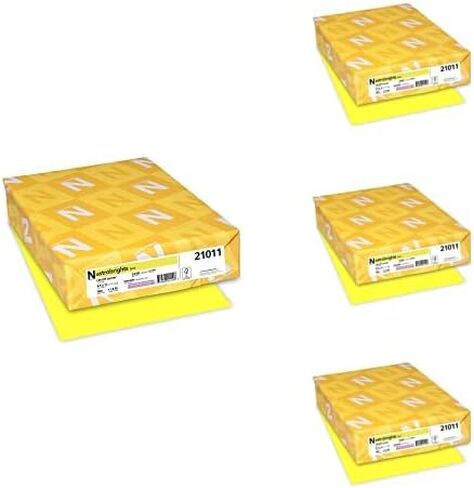 ورق Neenah Wausau 22531 Astrobrights الملون ، 21.5 سم × 27.9 سم، 29 كجم / 89 جرامًا ، أصفر شمسي، 500 ورقة in Kuwait