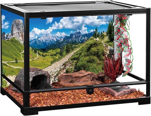 YongFoto الزواحف Terrarium الخلفية 48x24 بوصة خلفية خزان الزواحف السماء الزرقاء الجبال مرج غابات الصنوبر عرض الطبيعة خلفية التنين الملتحي الموئل حوض للأسماك خلفية الحوض in Kuwait