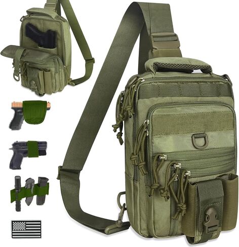 DegeTMVe المزدوج مسدس الحافظة حقيبة صدر للرجال أخفى حمل الرافعة Crossbody التكتيكية المدى بندقية قابلة للتحويل على ظهره اطلاق النار الصيد in Kuwait