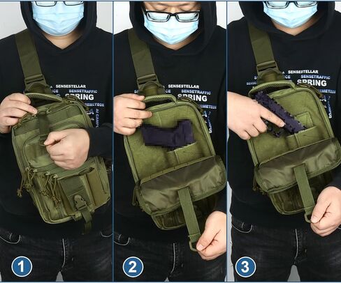 DegeTMVe المزدوج مسدس الحافظة حقيبة صدر للرجال أخفى حمل الرافعة Crossbody التكتيكية المدى بندقية قابلة للتحويل على ظهره اطلاق النار الصيد in Kuwait