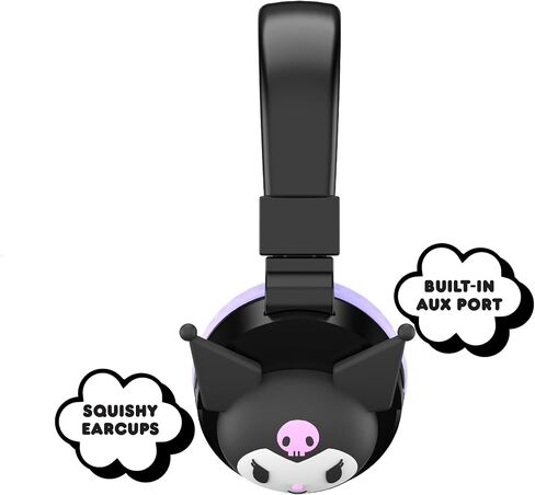 Hello Kitty 2-in-1 Wireless Bluetooth Headphones with Wired Earbuds - Foldable, Adjustable & Padded Headband, Onboard Controls, Squishy Ear Cups, Aux Cable Connectivity, Handsfree Calling in Saudi Arabia