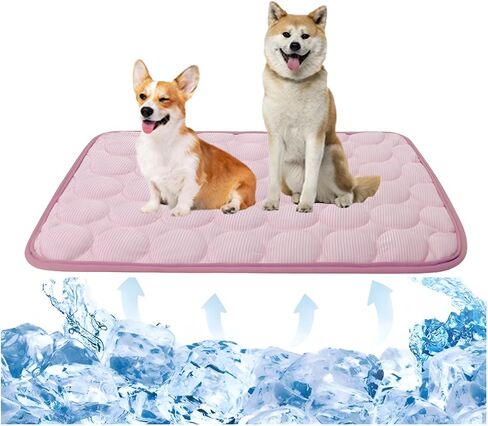 Pet Cooling Mat Cooling Fiber - Washable Non-Toxic Pet Indoor Outdoor Bed, Foldable Pee Pads for Dogs Settle Mat Cooling Dog Blanket Cat Cooling Pad (Grey, Small) in Saudi Arabia