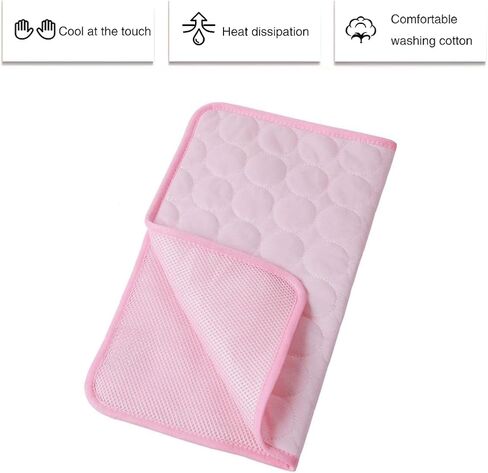 Pet Cooling Mat Cooling Fiber - Washable Non-Toxic Pet Indoor Outdoor Bed, Foldable Pee Pads for Dogs Settle Mat Cooling Dog Blanket Cat Cooling Pad (Grey, Small) in Saudi Arabia