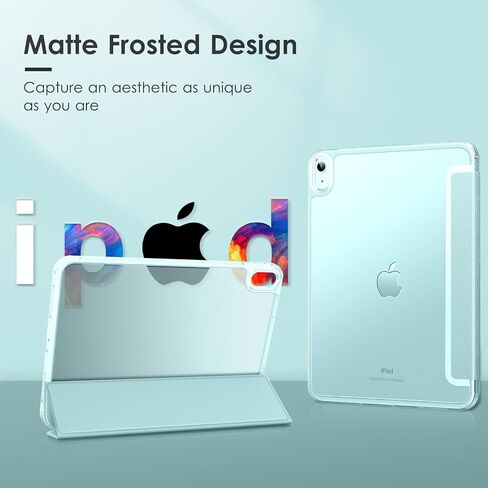 VIKESI for iPad 10th Generation Case 10.9 inch Released in 2022, Matte Slim Hard Back, Soft TPU Frame, Auto Sleep/Wake Cover for iPad 10 Gen - Sky Blue in Saudi Arabia