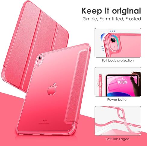 VIKESI for iPad 10th Generation Case 10.9 inch Released in 2022, Matte Slim Hard Back, Soft TPU Frame, Auto Sleep/Wake Cover for iPad 10 Gen - Sky Blue in Saudi Arabia