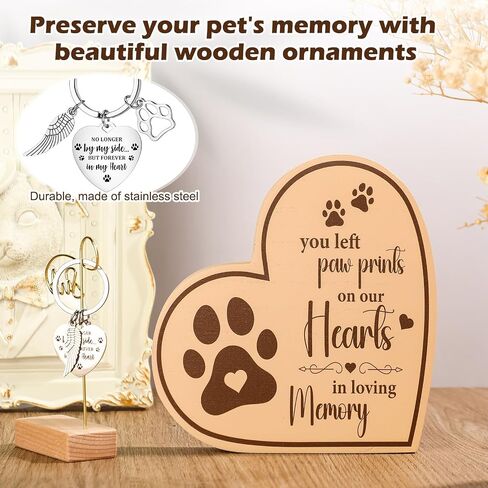 Tondiamo 5 Pieces Pet Memorial Gifts Set Rainbow Dog Memorial Gifts Bracelet Heart Shaped Dog Sympathy Gifts for Loss of Dog Cat Remembrance Bereavement Gifts, Dog Loss Keychain Poem Card in Saudi Arabia