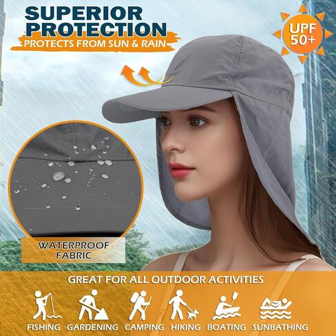 EINSKEY Unisex Baseball Sun Cap with Neck Flap, Waterproof Packable Sport Hat for Golf Garden Safari Hiking Fishing Running in Kuwait