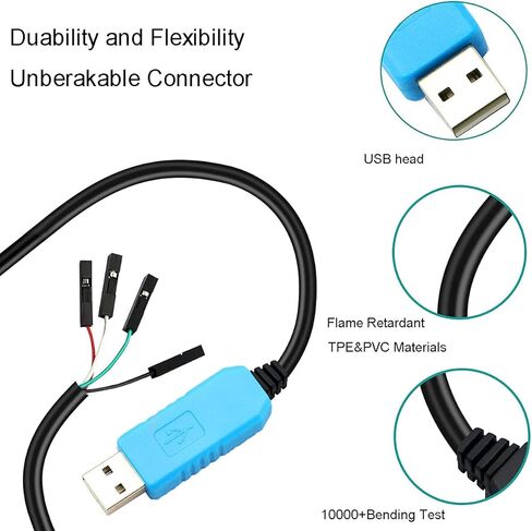 3 قطعة PL2303TA USB إلى TTL كابل تسلسلي تنزيل كابل USB إلى TTL rs232 كابل تسلسلي تصحيح الأخطاء كابل وحدة التحكم متوافق مع Raspberry Pi in Saudi Arabia