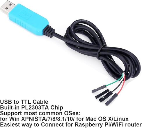 3 قطعة PL2303TA USB إلى TTL كابل تسلسلي تنزيل كابل USB إلى TTL rs232 كابل تسلسلي تصحيح الأخطاء كابل وحدة التحكم متوافق مع Raspberry Pi in Saudi Arabia