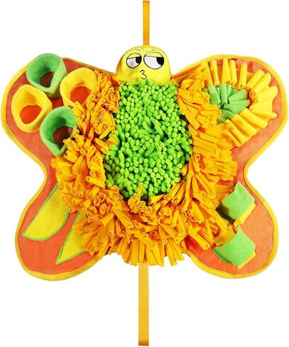 بساط الشم NPET FM10، بساط الشم التفاعلي للكلاب التي تأكل ببطء وتبقي مشغولة، ألعاب حفر الكلاب القابلة للتعديل تشجع مهارات البحث عن الطعام الطبيعية والتحفيز العقلي (شكل فراشة، 16 * 20 بوصة) in Kuwait