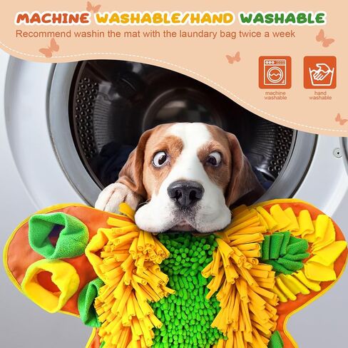 بساط الشم NPET FM10، بساط الشم التفاعلي للكلاب التي تأكل ببطء وتبقي مشغولة، ألعاب حفر الكلاب القابلة للتعديل تشجع مهارات البحث عن الطعام الطبيعية والتحفيز العقلي (شكل فراشة، 16 * 20 بوصة) in Kuwait