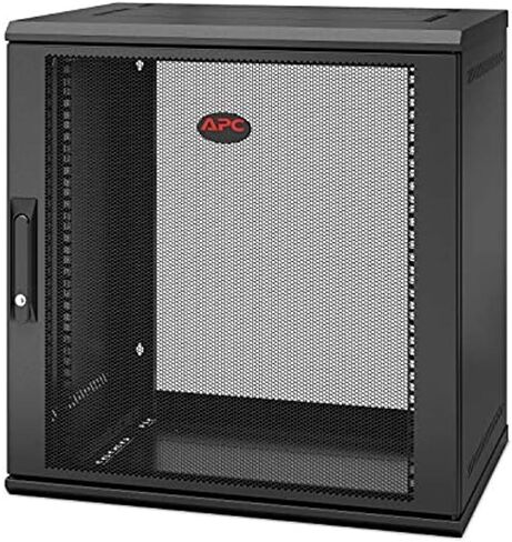 APC NetShelter 12U Wallmount Rack Enclosure Server Cabinet, AR112SH4, Single Hinged, Switch Depth 599mm Deep, Black in Saudi Arabia