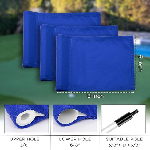 KINGTOP Solid Golf Flag All 8x6 Inch - 420D Nylon, Tube Inserted - Mini Putting Green Flags for Backyard Practice in Kuwait