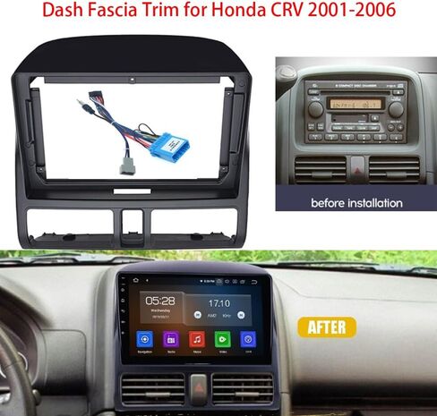 يناسب لهوندا CRV CR-V 2001-2006 راديو السيارة ستيريو فآسيا الإطار مزدوج DIN 9 بوصة داش تركيب تصاعد عدة in Saudi Arabia