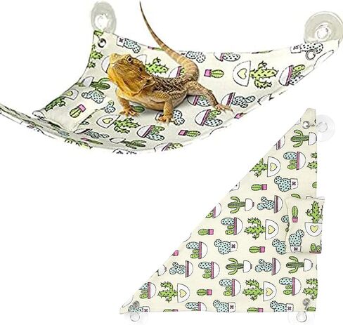 Bearded Dragon Hammock Swing Hanging Reptile Bed Lounger with Pillow Hooks & Suction for Lizards, Gecko, Lguana Reptiles in Saudi Arabia