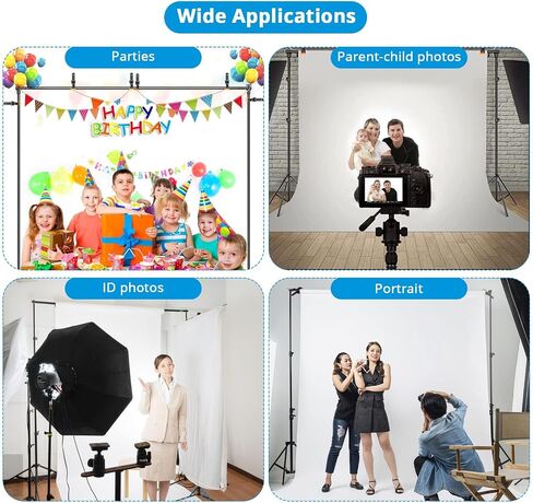 YELANGU Photo Backdrop Stand Kit for Parties: Adjustable, Heavy Duty Backdrop Stand, 8x10ft Photography Backdrop Stand with Banner Stand, Includes 6 Clamps, 2 Sandbags, Portable Bag, Aluminum Alloy in Saudi Arabia