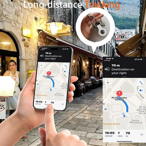 مكتشف المفاتيح، جهاز تعقب بلوتوث لـ Apple Find My (iOS فقط)، محدد موقع إنذار مكافحة فقدان العنصر - الحل الأمثل لتحديد موقع المفاتيح والمحافظ والحقائب وحتى الحيوانات الأليفة (أبيض) in Saudi Arabia