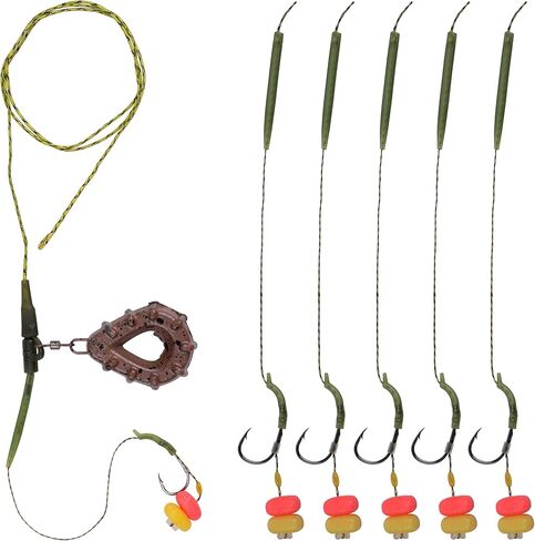 FUSIGO Carp Fishing Rig Kit Hair Carp Fishing Accessories Set Carp Flat Pear Sinker with Rolling Quick Change Swivels for Carp Bass Carp Tackle Rigs Set Carp Hook Carp Sinker Corn in Saudi Arabia
