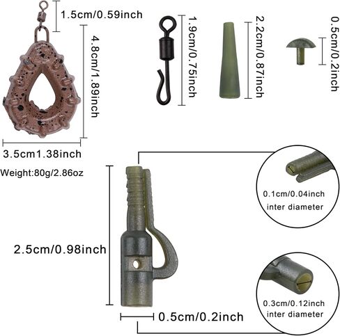 FUSIGO Carp Fishing Rig Kit Hair Carp Fishing Accessories Set Carp Flat Pear Sinker with Rolling Quick Change Swivels for Carp Bass Carp Tackle Rigs Set Carp Hook Carp Sinker Corn in Saudi Arabia