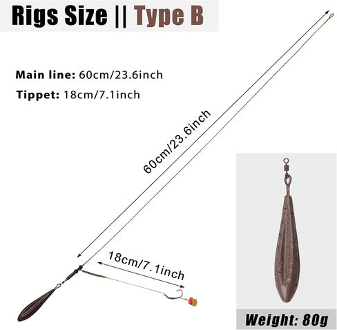 FUSIGO Carp Fishing Rig Kit Hair Carp Fishing Accessories Set Carp Flat Pear Sinker with Rolling Quick Change Swivels for Carp Bass Carp Tackle Rigs Set Carp Hook Carp Sinker Corn in Saudi Arabia