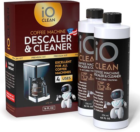 محلول إزالة الترسبات لجميع ماكينات القهوة - 16oz - 4 استخدامات - منظف ومزيل الترسبات لماكينات Keurig وDeLonghi وNespresso وBreville وGaggia وPhilips Saeco وغيرها من صناع - إزالة تراكم المعادن in Saudi Arabia