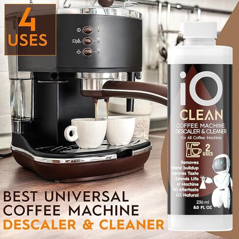 محلول إزالة الترسبات لجميع ماكينات القهوة - 16oz - 4 استخدامات - منظف ومزيل الترسبات لماكينات Keurig وDeLonghi وNespresso وBreville وGaggia وPhilips Saeco وغيرها من صناع - إزالة تراكم المعادن in Saudi Arabia