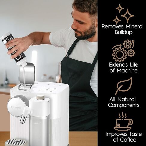 محلول إزالة الترسبات لجميع ماكينات القهوة - 16oz - 4 استخدامات - منظف ومزيل الترسبات لماكينات Keurig وDeLonghi وNespresso وBreville وGaggia وPhilips Saeco وغيرها من صناع - إزالة تراكم المعادن in Saudi Arabia