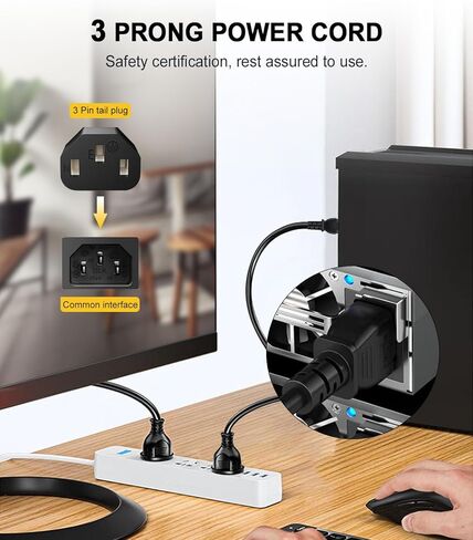 كابل سلك الطاقة لتلفزيون Dynex DX-26L150A11، DX-LCD32-09، DX-L42-10A، DX-32L150A11، DX-37L150A11، DX-40L261A12، DX-55L150A11، والمزيد من الموديلات (6 أقدام) in Kuwait