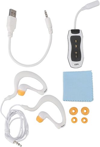 مشغل MP3 مقاوم للماء للسباحة، سماعات رأس مقاومة للماء مع سلك طويل، MP3 مقاوم للماء للسباحة تحت الماء، تأثير صوتي، دورة كاملة، 8 جيجابايت (8 جيجابايت) in Saudi Arabia