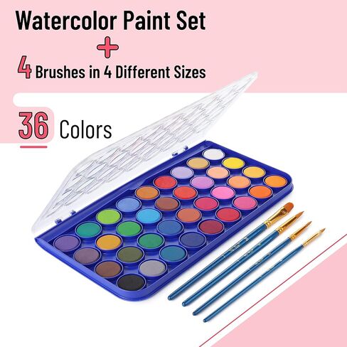 Mr. Pen- Washable Watercolors, 2 Pack, 8 Colors with Paint Brush, Watercolor Paint Set, Water Color Painting Kids, Watercolors for Kids and Adults, Kids Watercolor Paint Set, Watercolor Set Kids in Saudi Arabia