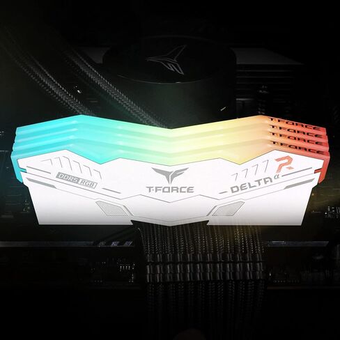 TEAMGROUP T-Force Delta Alpha RGB DDR5 Ram 32GB Kit (2x16GB) 6000MHz (PC5-48000) CL38 Intel XMP 3.0 & AMD Expo Compatible Desktop Memory Module Ram White FF8D532G6000HC38GDC01 in Kuwait