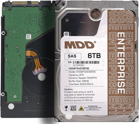 MDD MAXDIGITALDATA 6TB 7200RPM 128MB Cache SAS 12.0Gb/s 3.5inch Internal Enterprise Hard Drive (MD6TSAS12872E) - [NOT a SATA HDD] (Renewed) in Saudi Arabia