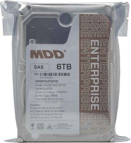 MDD MAXDIGITALDATA 6TB 7200RPM 128MB Cache SAS 12.0Gb/s 3.5inch Internal Enterprise Hard Drive (MD6TSAS12872E) - [NOT a SATA HDD] (Renewed) in Saudi Arabia