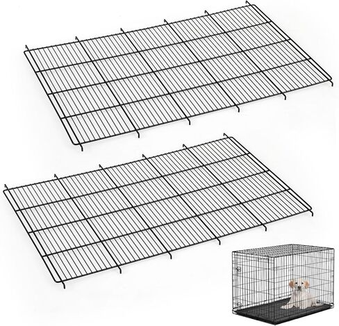 Zhengmy 2 قطعة شبكة أرضية بديلة لقفص الكلاب 34.5 × 23 بوصة شبكة قفص للكلاب الأليفة شبكة أرضية معدنية مرتفعة للأقفاص المعيارية لصواني الحيوانات الأليفة السفلية أقفاص معيارية قفص لعب للجراء، أسود in Kuwait