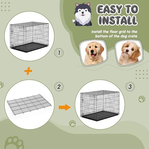 Zhengmy 2 قطعة شبكة أرضية بديلة لقفص الكلاب 34.5 × 23 بوصة شبكة قفص للكلاب الأليفة شبكة أرضية معدنية مرتفعة للأقفاص المعيارية لصواني الحيوانات الأليفة السفلية أقفاص معيارية قفص لعب للجراء، أسود in Kuwait